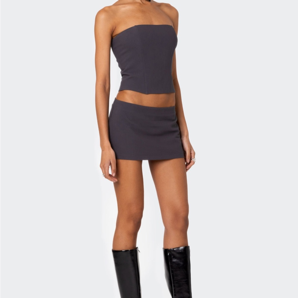 Edikted Dark Gray mini skirt NWOT